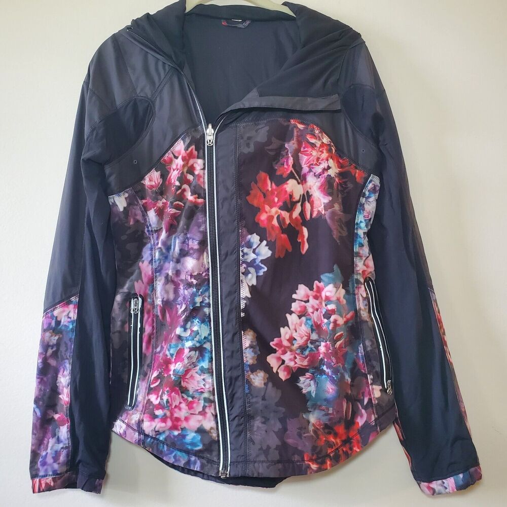 Lululemon Get Up And Glow Jacket Size 6 Spring Has Sprung Black See Pics!